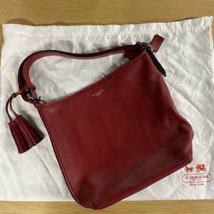 Coach Legacy 19889 Leather Shoulder Bag Great Condition with Dust Cover Deep Red
